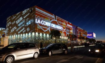 Projections on big malls to advertise the sales